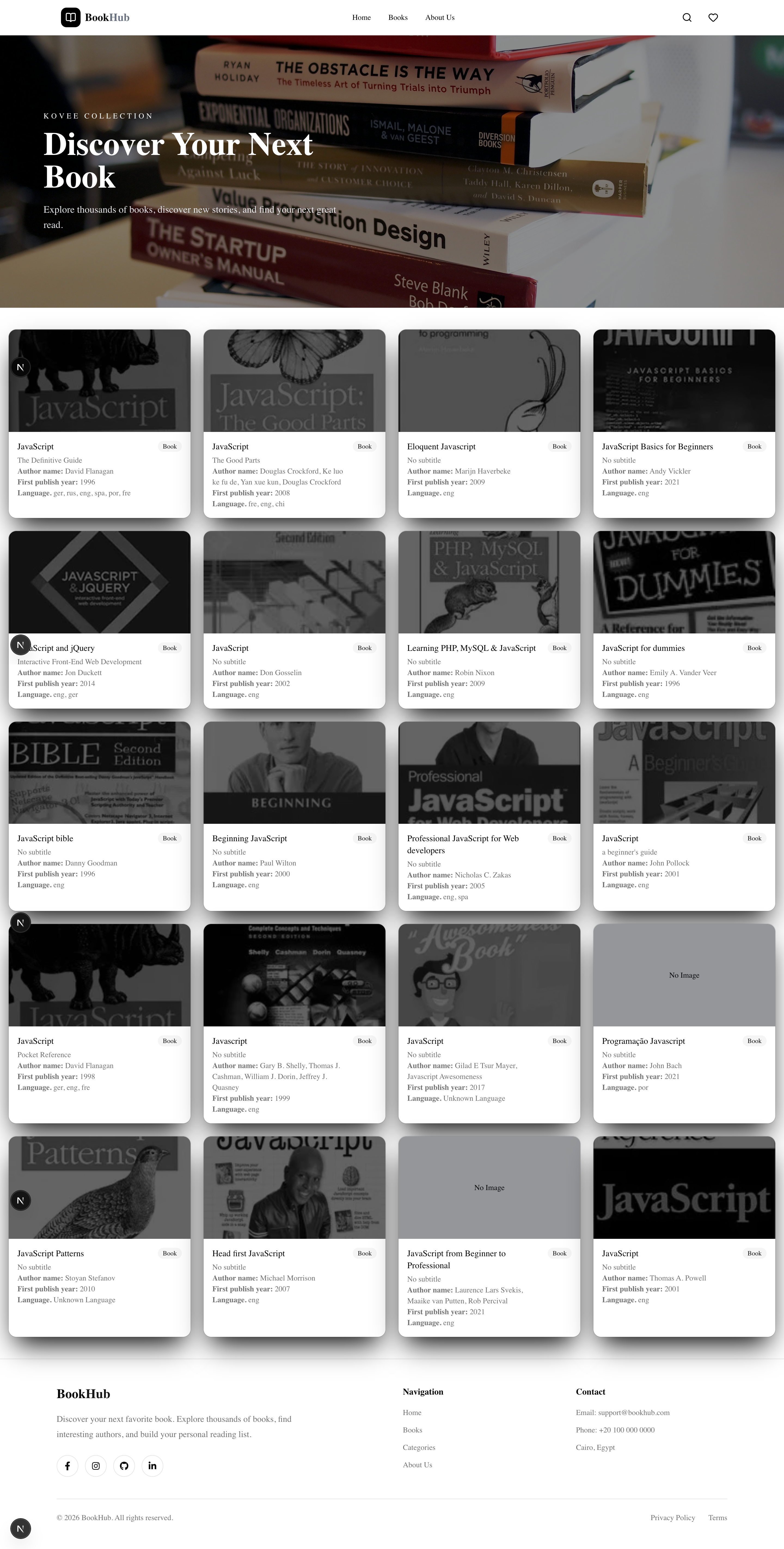 BookHub homepage
